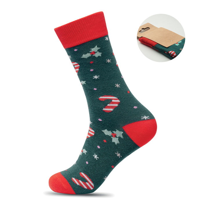 Weihnachtssocken L - Grün