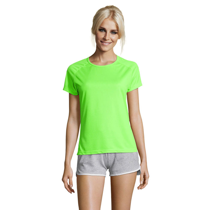SPORTY WOMEN - SPORTY DAMENT-SHIRT  140g - Neon Green
