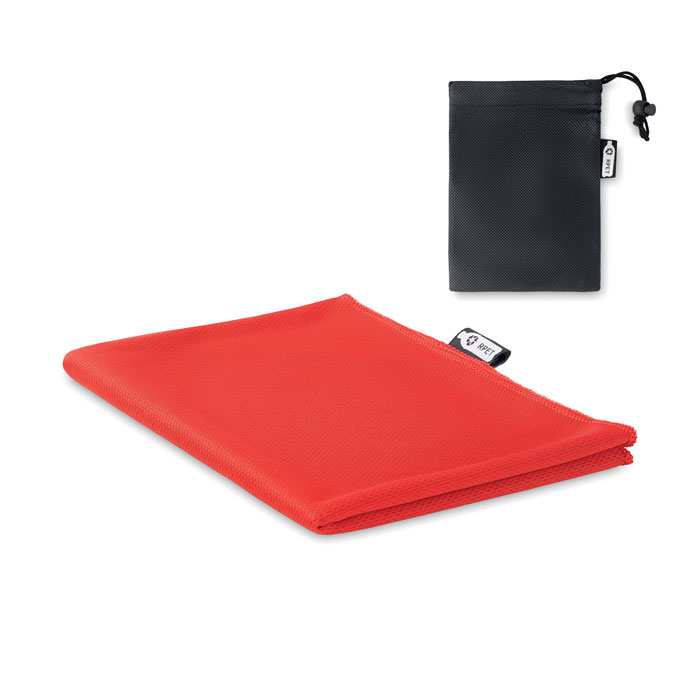 TUKO RPET - RPET Sporthandtuch mit Beutel - Rot