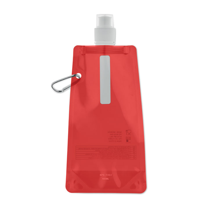 GATES - Faltbare Wasserflasche - Transparent Rot