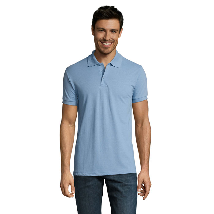 PRIME MEN - PRIME HERREN POLO 200g - Sky Blue Pique