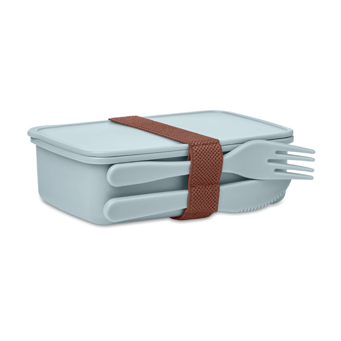 SUNDAY - Lunchbox mit Besteck - Babyblau