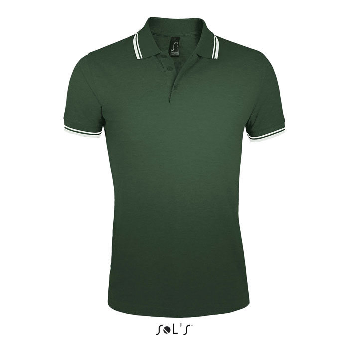 PASADENA MEN - PASADENA HERREN POLO 200 - Forest Green/White