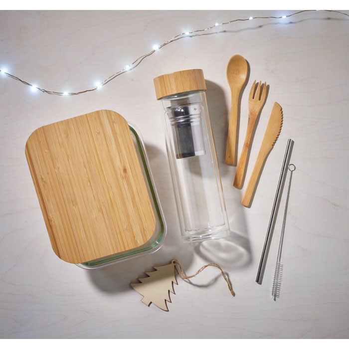 TUNDRA LUNCHBOX - Lunchbox Glas mit Bambus