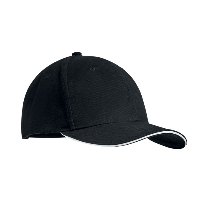 TEKAPO - Baseball cap 6 panels 270g/m² - Weiß/schwarz