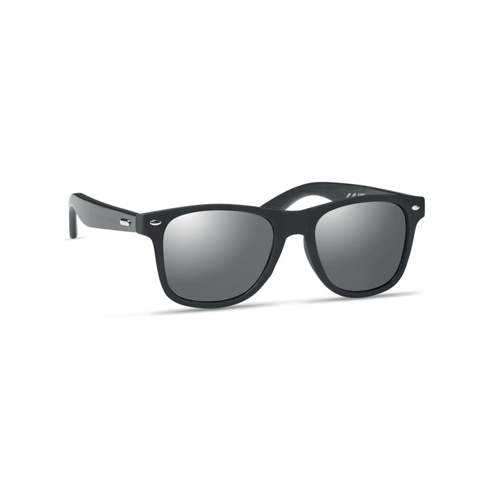 RHODOS - Sonnenbrille mit Bambus - Silber Glänzend
