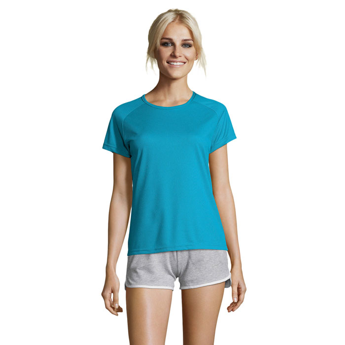 SPORTY WOMEN - SPORTY DAMENT-SHIRT  140g - Aqua