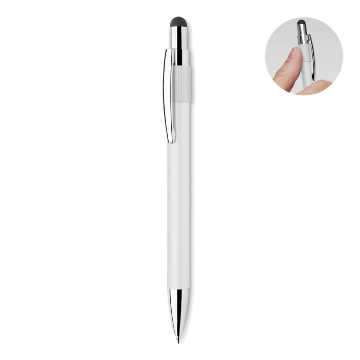 EDD - Druckkugelschreiber mit Stylus - Weiß