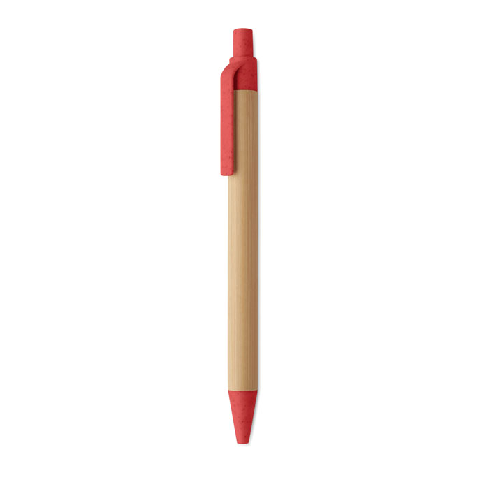 ITEA COLOUR - Druckkugelschreiber mit Bambus - Rot