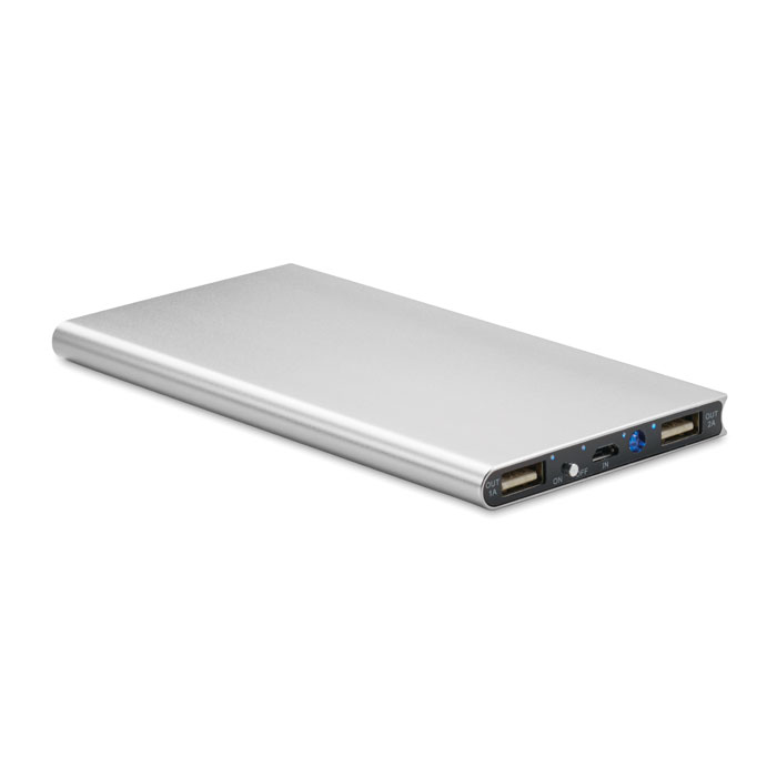 POWERFLAT8 - Powerbank 8000 mAh - Mattsilber