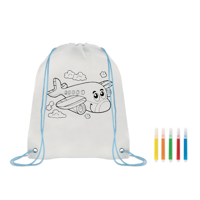 CARRYDRAW - Gestaltbarer Kordelzugbeutel - Babyblau