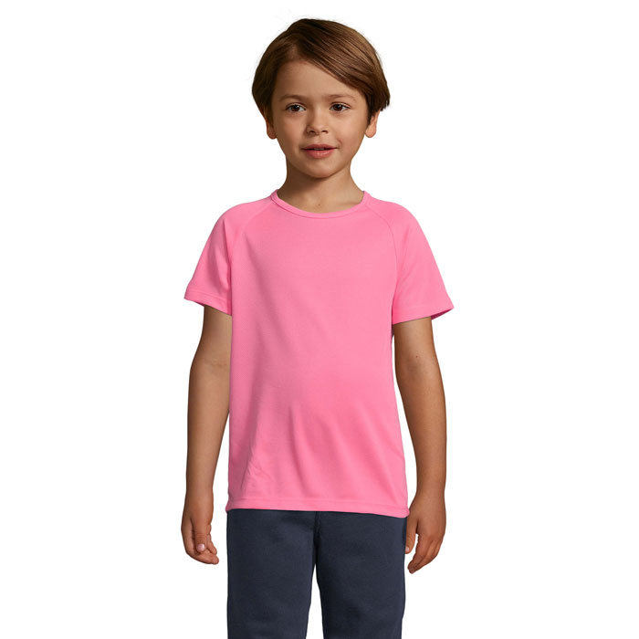 SPORTY KIDS - SPORTY KINDERT-SHIRT 140g - Neon-Rosa 2