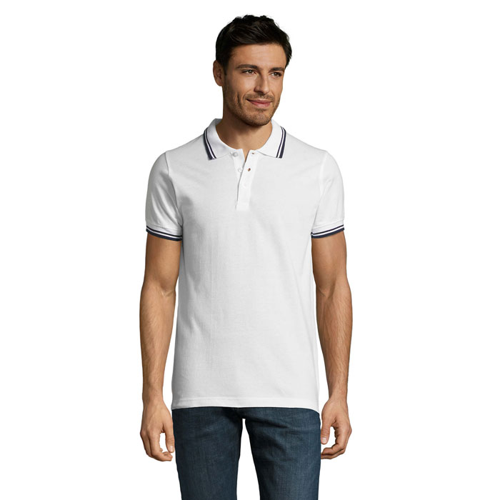 PASADENA MEN - PASADENA HERREN POLO 200 - Weiß/Marine