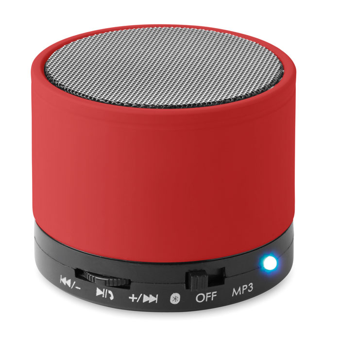 ROUND BASS - Wireless Lautsprecher, rund - Rot